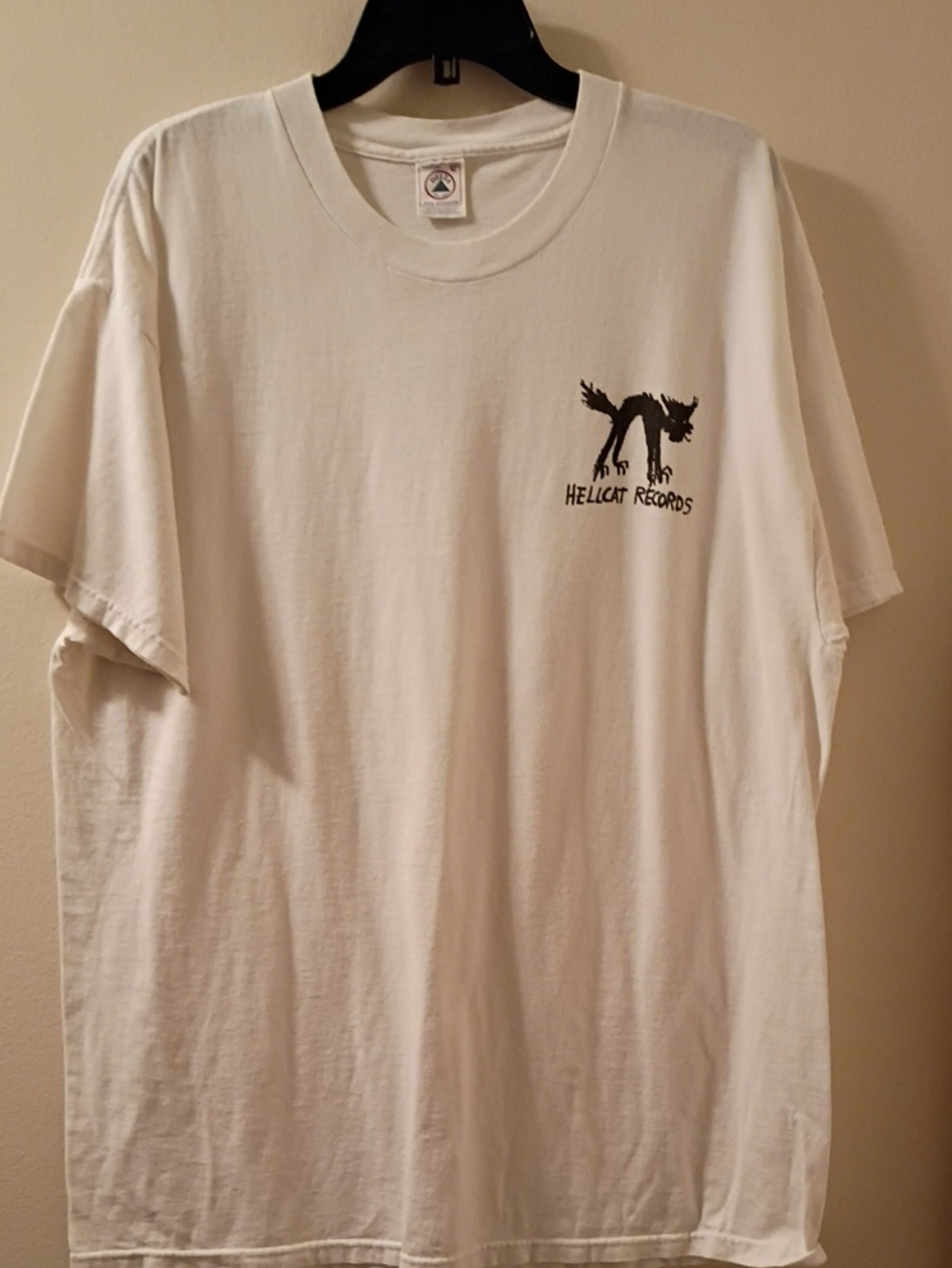 Hell Cat Records T Shirt Delta Tag XL Used White T Shirt